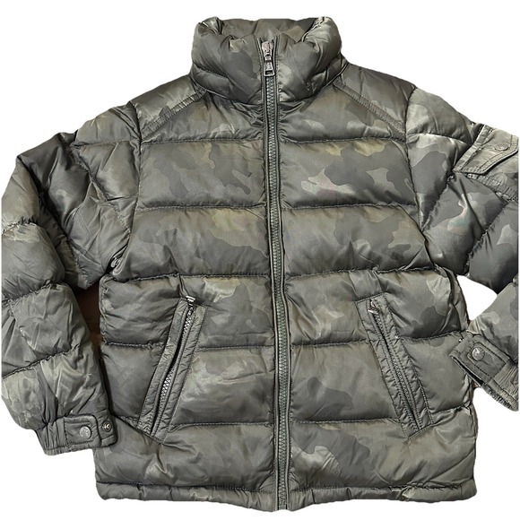 Moncler Other - Moncler Maya Giubbotto Green Camo Coat Boys 6 Green Zip Up Down Feather Jacket